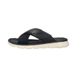 Leder Pantoletten Dunkelblau