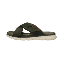 Leder Pantoletten Dunkelgrün