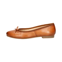Leder Ballerina Cognac