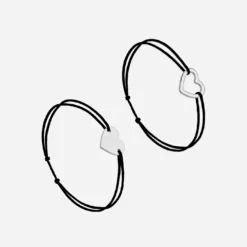 Pack Coeur X Coeur Plein Noir Plaqué Argent